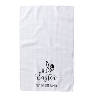 Hoppy Easter Personalized Waffle Tea Towel