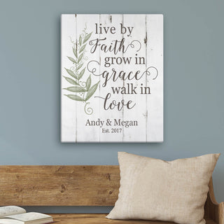 Live By Faith Personalized 16x20 Canvas