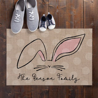Bunny Ears Personalized Doormat