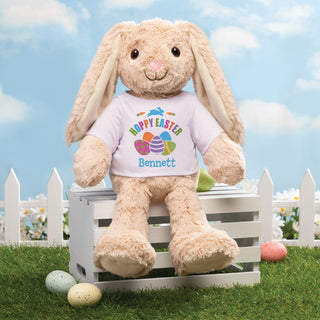 Hoppy Easter Plush Bunny With Personalized Pastel Colors T-Shirt