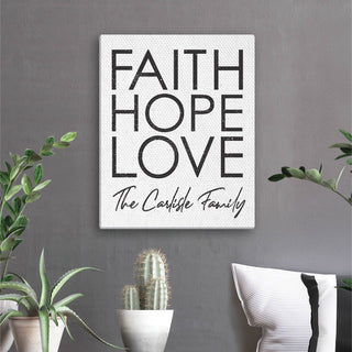 Love Faith Peace Personalized 11x14 Canvas