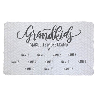 Grandkids Make Life More Grand Personalized Fuzzy Blanket