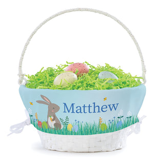 Easter Basket with Personalized Boy Bunny Liner