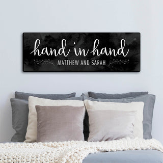 Hand in Hand Personalized 9x27 Canvas