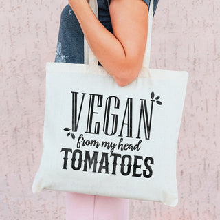 Vegan From My Head Tomatoes Canvas Tote Bag