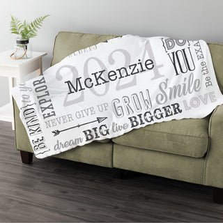 Inspirational Words Graduate Throw Blanket 