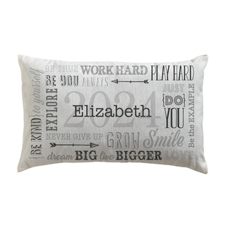 Graduation Inspiring Words Pesonalized Lumbar Throw Pillow