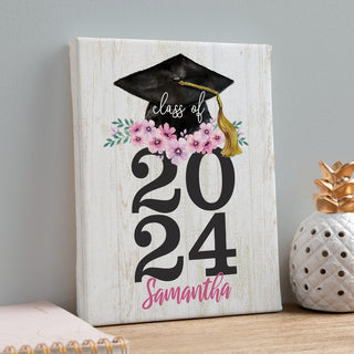 Floral Graduation Canvas Wall Art