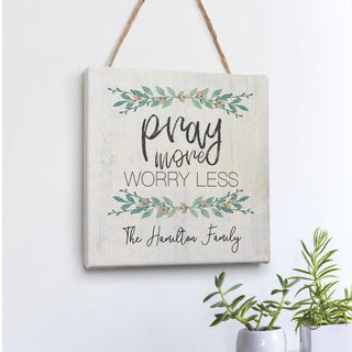 Pray More Worry Less Personalized 8x8 Canvas