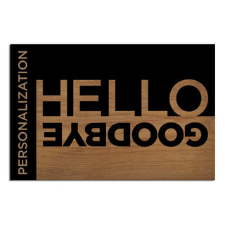 Hello and Goodbye Personalized Doormat - 18x27 Inch, 1/4" Thick