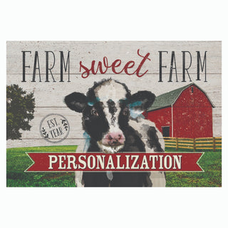 Farm Sweet Farm Personalized Doormat - 18x27 Inch, 1/4" Thick