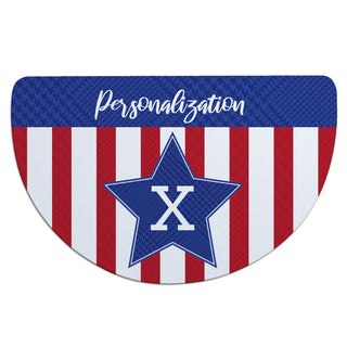 Patriotic Stripe Personalized Half Round Doormat