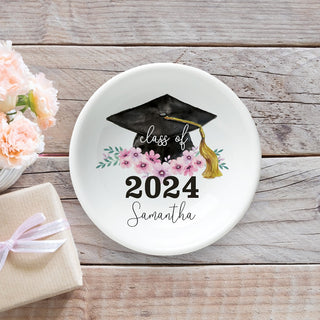 Floral Graduation Trinket Dish