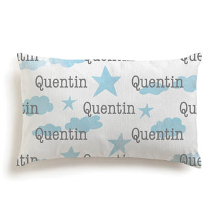 Personalized Blue Stars and Clouds Lumbar  Throw Pillow