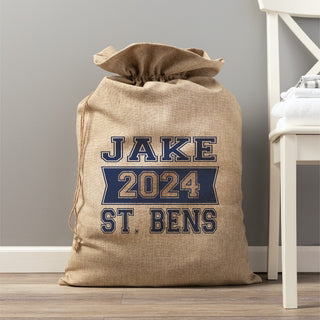 Graduation Personalized Burlap Laundry Bag