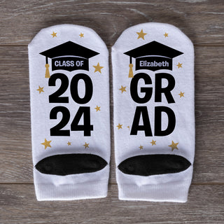 Proud Grad Personalized No Show Socks