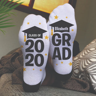 Proud Grad Personalized No Show Socks