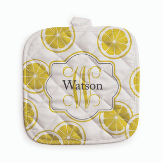 Initial and Name Personalized Lemons Pot Holder