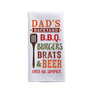 Backyard BBQ Personalized Waffle Tea Towel