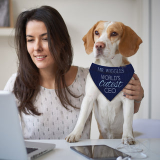 World's Cutest CEO Pinstripe Personalized Pet Bandana