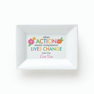 Action Meets Compassion Personalized Rectangle Trinket Dish