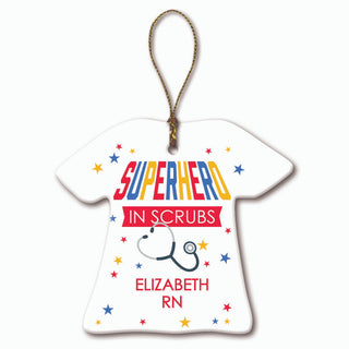 Superhero in Scrubs Personalized Ornament