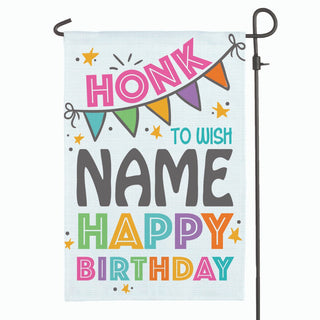 Honk Happy Birthday Personalized Garden Flag