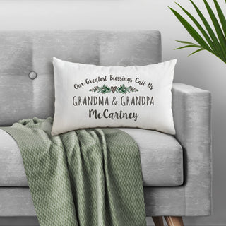 Our Greatest Blessings Call Us Personalized Lumbar Throw Pillow