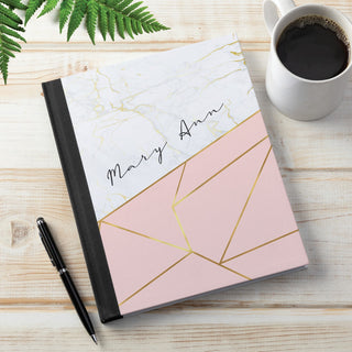 Pink and Gold Marble Personalized Journal