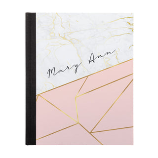 Pink and Gold Marble Personalized Journal