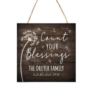 Count Your Blessings Personalized 8x8 Hanging Canvas