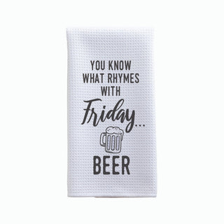 Beer Rhymes with Friday Waffle Tea Towel