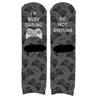 I'm Busy Gaming Personalized Adult Crew Socks