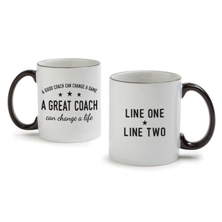 A Great Coach White Coffee Mug with Black Rim and Handle-11oz