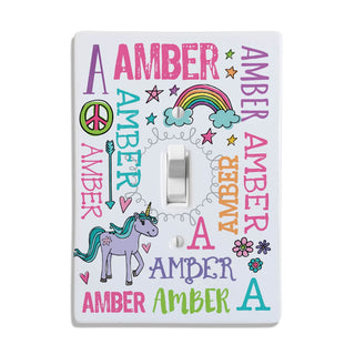 My Name Pastel Colors Personalized Light Switch Plate