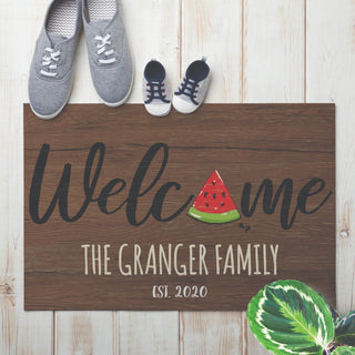 Watermelon Welcome Personalized Standard Doormat