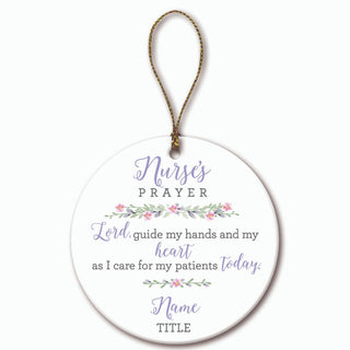 Nurse's Prayer Personalized Round Ceramic Ornament