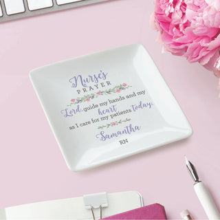 Nurse's Prayer Personalized Square Trinket Dish