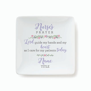 Nurse's Prayer Personalized Square Trinket Dish