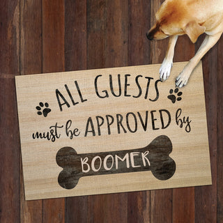 Approved By The Dog Personalized Doormat - 18x27 Inch, 1/8" Thin