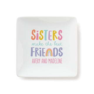 Sisters Make The Best Friends Personalized Square Trinket Dish