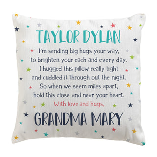 Starry Hugs From Home Personalized 17" Throw Pillow