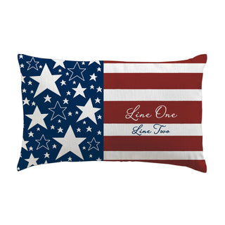 Stars & Stripes Personalized Lumbar Throw Pillow