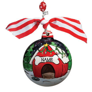 Christmas Dog House Personalized Ball Ornament