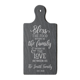 Bless The Food Before Us Personalized Slate Serving Board