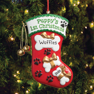 Puppy's 1st Christmas Personalized Ornament