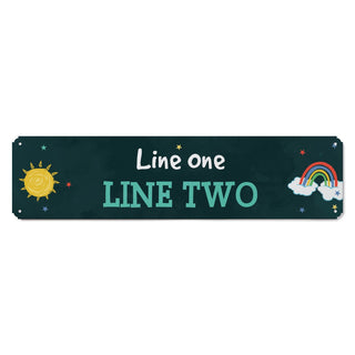 Sun And Rainbow Personalized Metal Sign