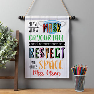 Wear A Mask And Respect Space Personalized Wall Flag