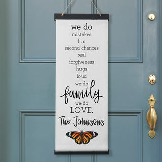 We Do Love Family Personalized Hanging Canvas