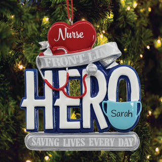 Nurse Front Line Hero Personalized Ornament